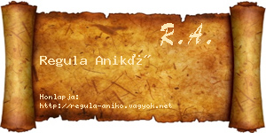 Regula Anikó névjegykártya