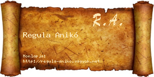 Regula Anikó névjegykártya